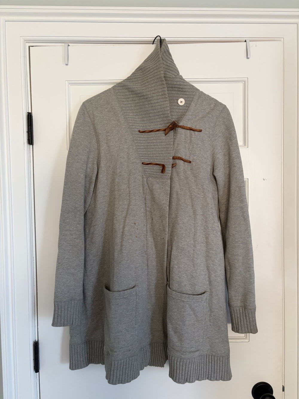 Ralph Lauren Gray Shawl Collar Toggle Cardigan
